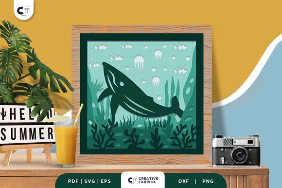 Download Whale Underwater 3D Shadow Box - Whale underwater 3d shadow box Collection