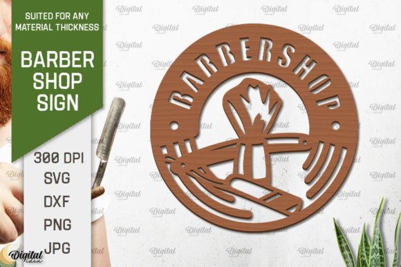 Download Wood Barber Shop Sign Laser Cut - Shop sign Collection