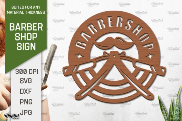 Download Wood Barber Shop Sign Laser Cut - Shop sign Collection