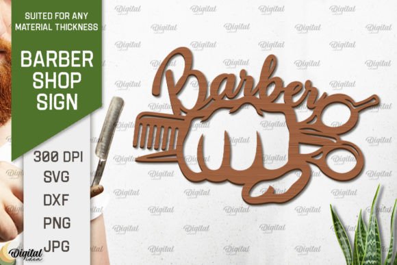 Download Wood Barber Shop Sign Laser Cut - Shop sign Collection
