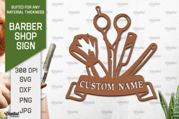 Download Wood Barber Shop Sign Laser Cut - Shop sign Collection