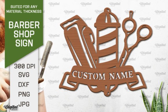 Download Wood Barber Shop Sign Laser Cut - Shop sign Collection