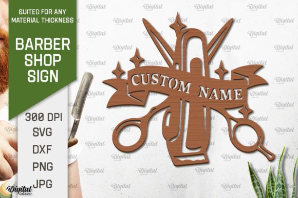 Download Wood Barber Shop Sign Laser Cut - Shop sign Collection
