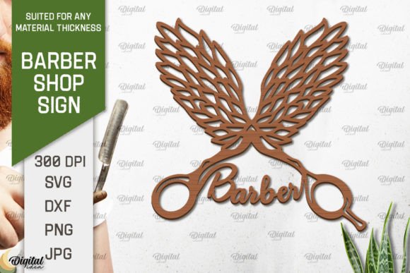 Download Wood Barber Shop Sign Laser Cut - Shop sign Collection