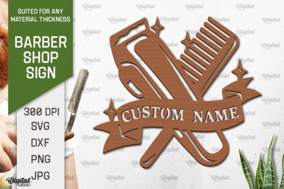 Download Wood Barber Shop Sign Laser Cut - Shop sign Collection