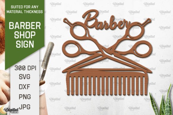 Download Wood Barber Shop Sign Laser Cut - Shop sign Collection