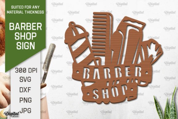 Download Wood Barber Shop Sign Laser Cut - Shop sign Collection